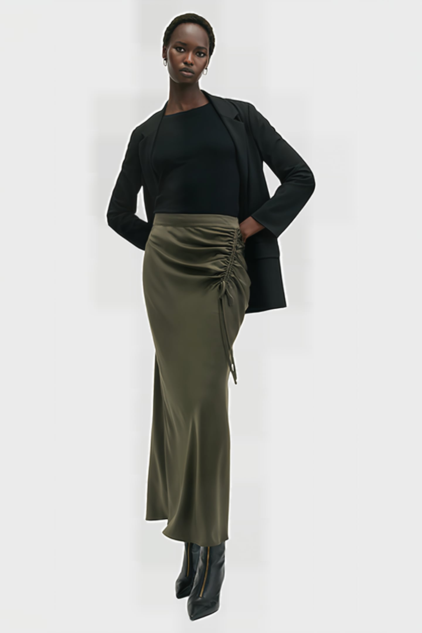 ALEXIA SKIRT TARMAC GREEN 1