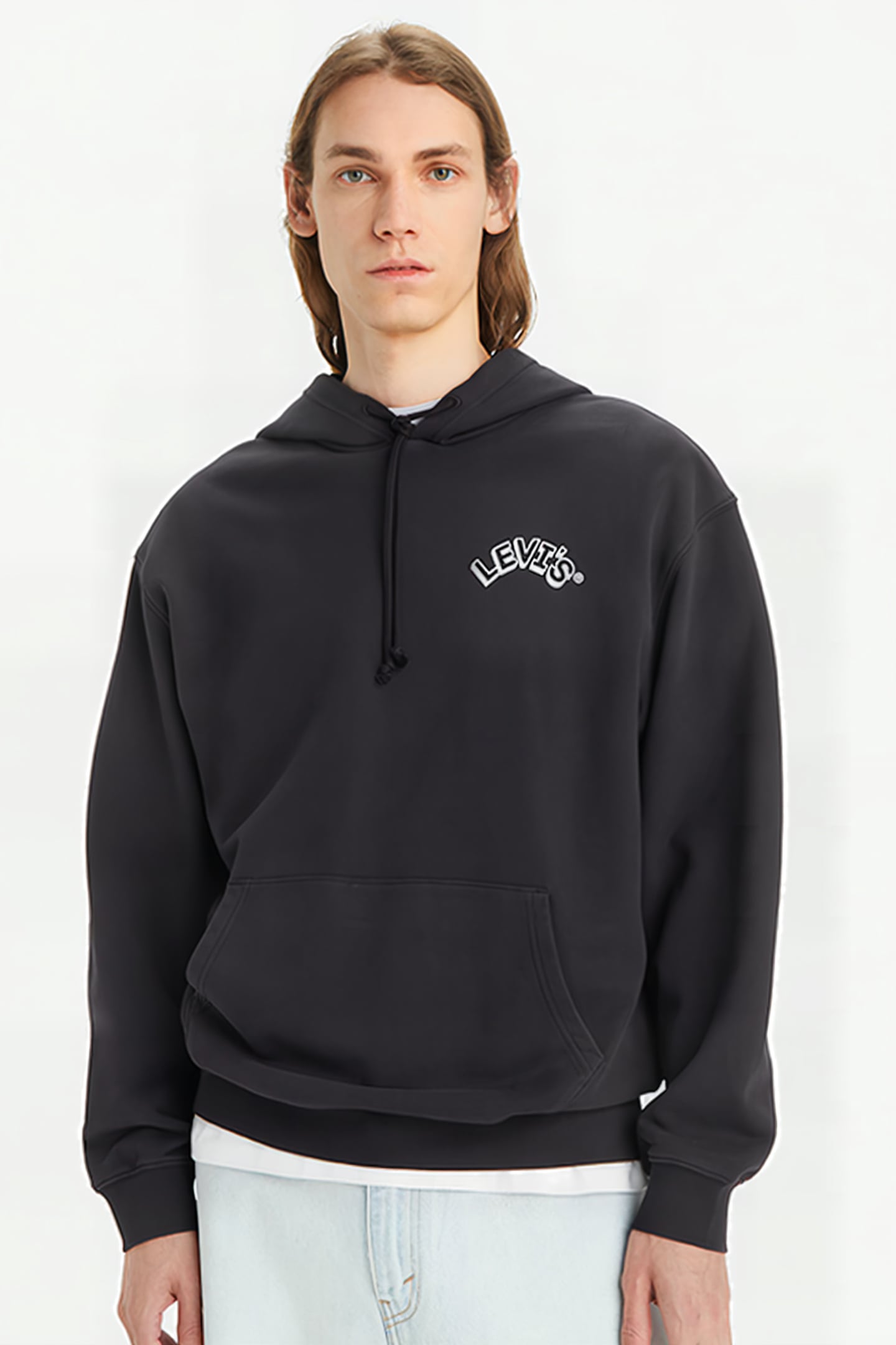 RELAXED JEANS HOODIE BLACK 1