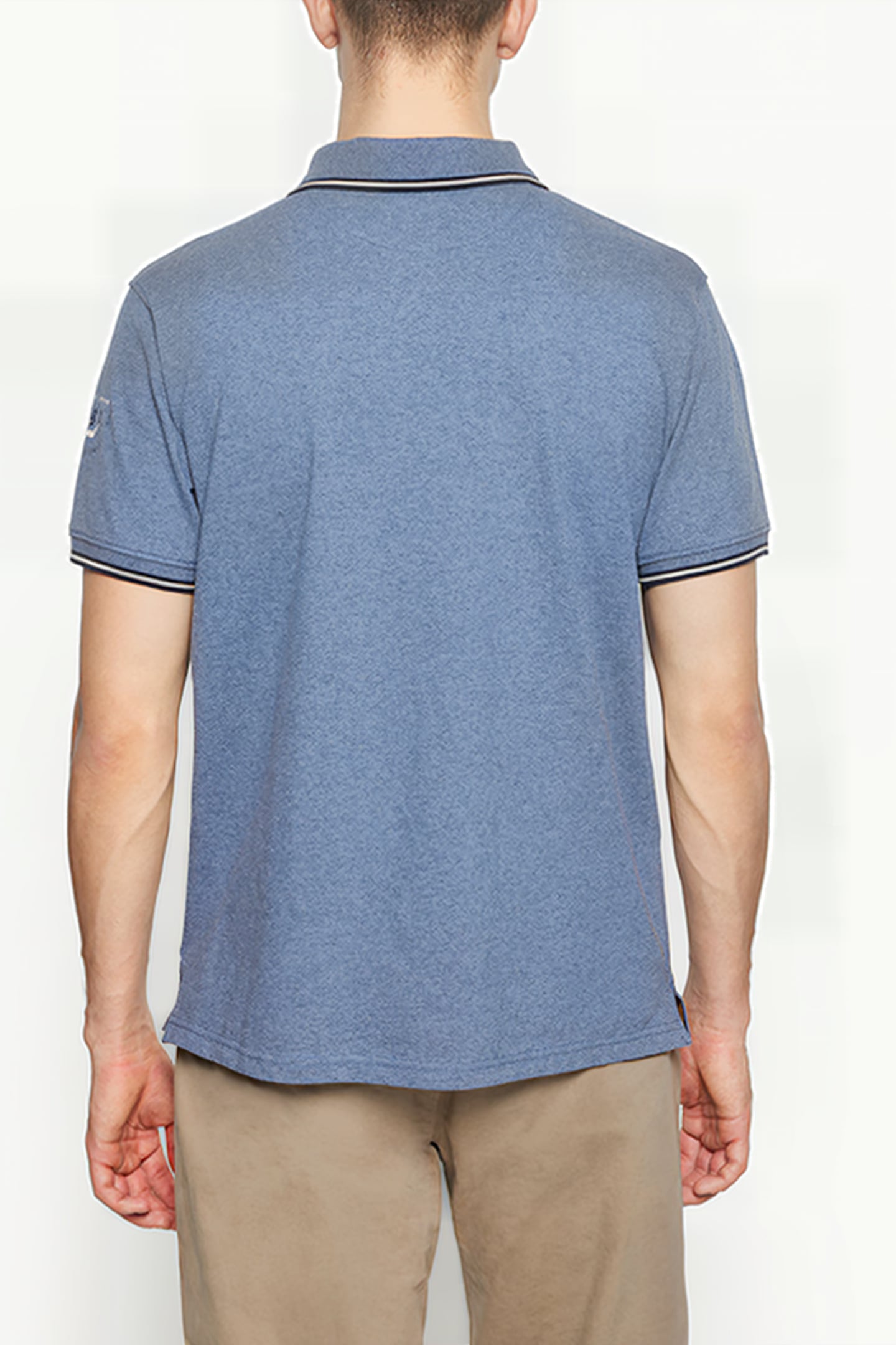 LUCASSI BADGE POLO BLUE AUTUMN MELANGE 2