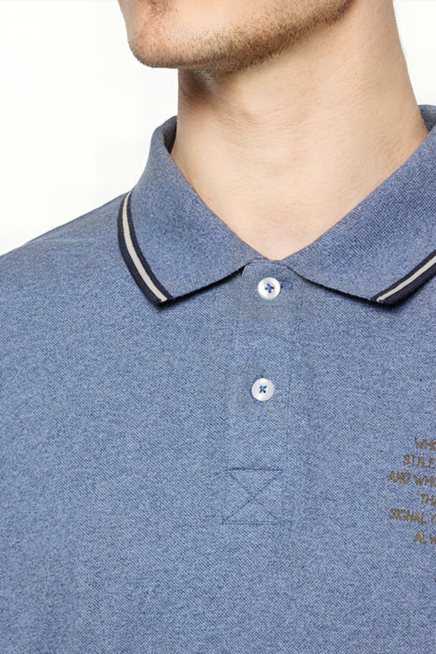 LUCASSI BADGE POLO BLUE AUTUMN MELANGE 6