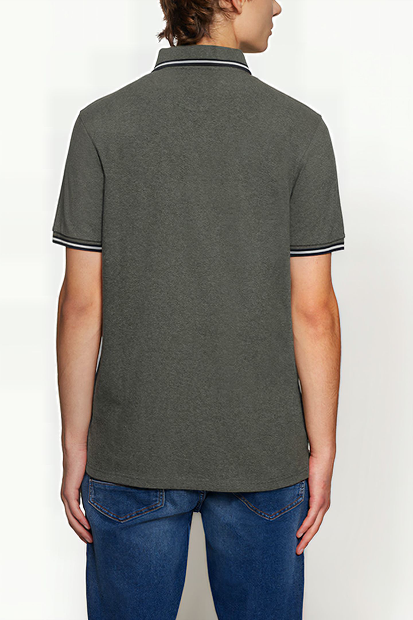 LUCASSI BADGE POLO FULL GREEN MELANGE 2