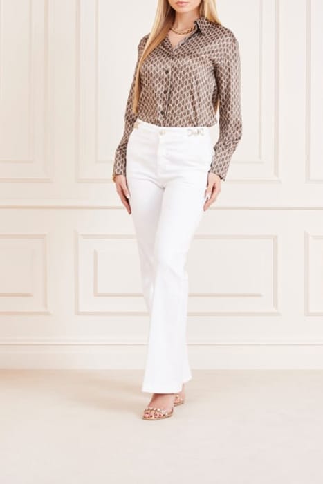 MARCIANO BY GUESS FLORA WIDE DENIM TRUE WHITE FLARED 3