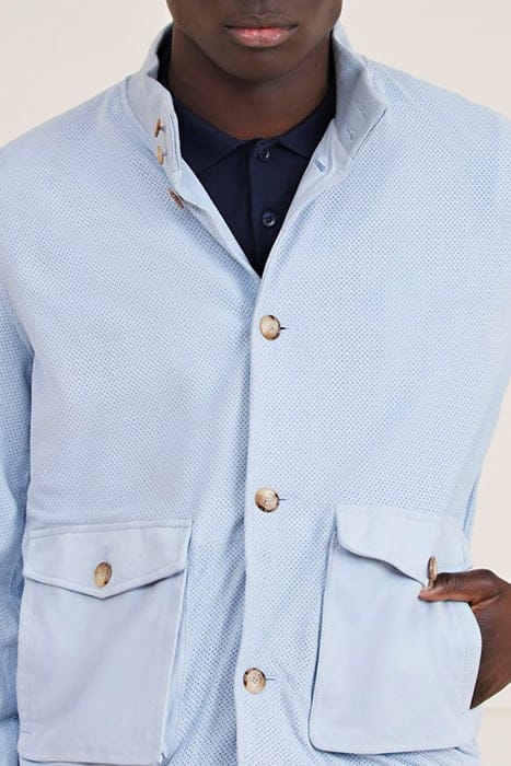 MARCIANO BY GUESS REAL SUEDE BOMBER FUNNY BLUE 5