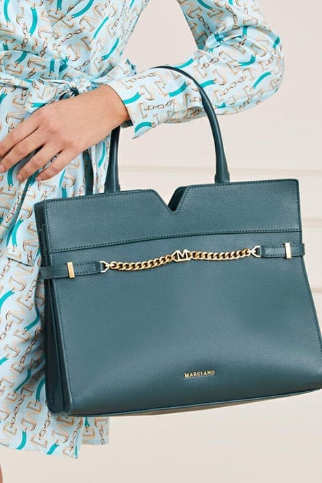 MARCIANO BY GUESS MEDIUM SATCHEL MAGNE GREEN HANDBAG TOPAZ 2