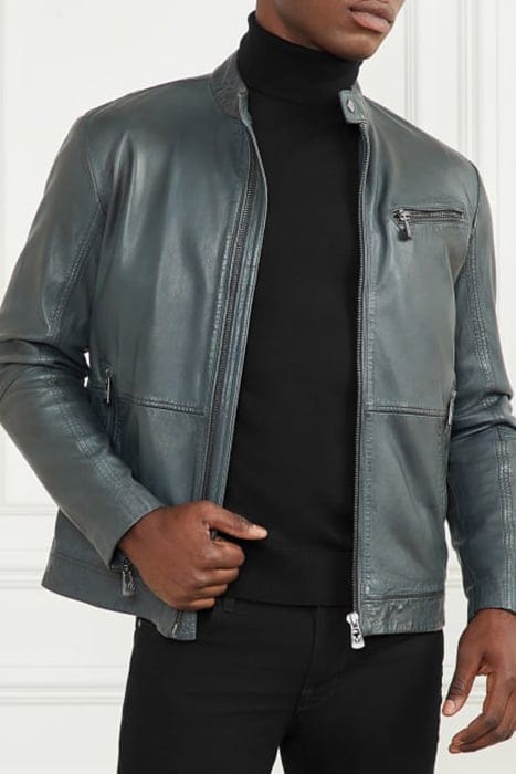 MARCIANO BY GUESS REAL LEATHER JACKET JET BLACK & BIKER 5