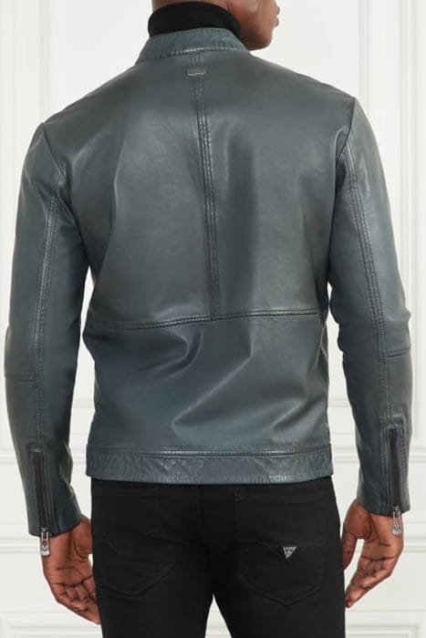 MARCIANO BY GUESS REAL LEATHER JACKET JET BLACK & BIKER 2