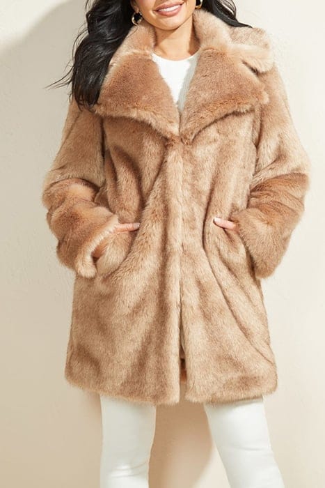 MARCIANO BY GUESS GWENDA COAT MARFA LIGHT FAUX FUR MULTI 1