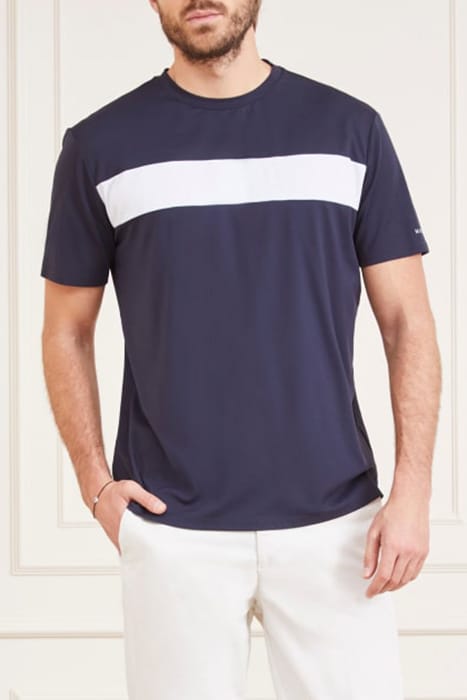 MARCIANO BY GUESS SS CN STRIPE & LOGO SMART BLUE 1