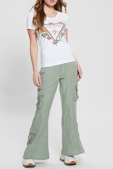 GUESS ECO SS CN TRIANGLE FLOWERS TEE PURE WHITE 6