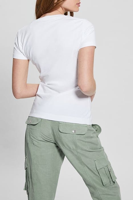 GUESS ECO SS CN TRIANGLE FLOWERS TEE PURE WHITE 2