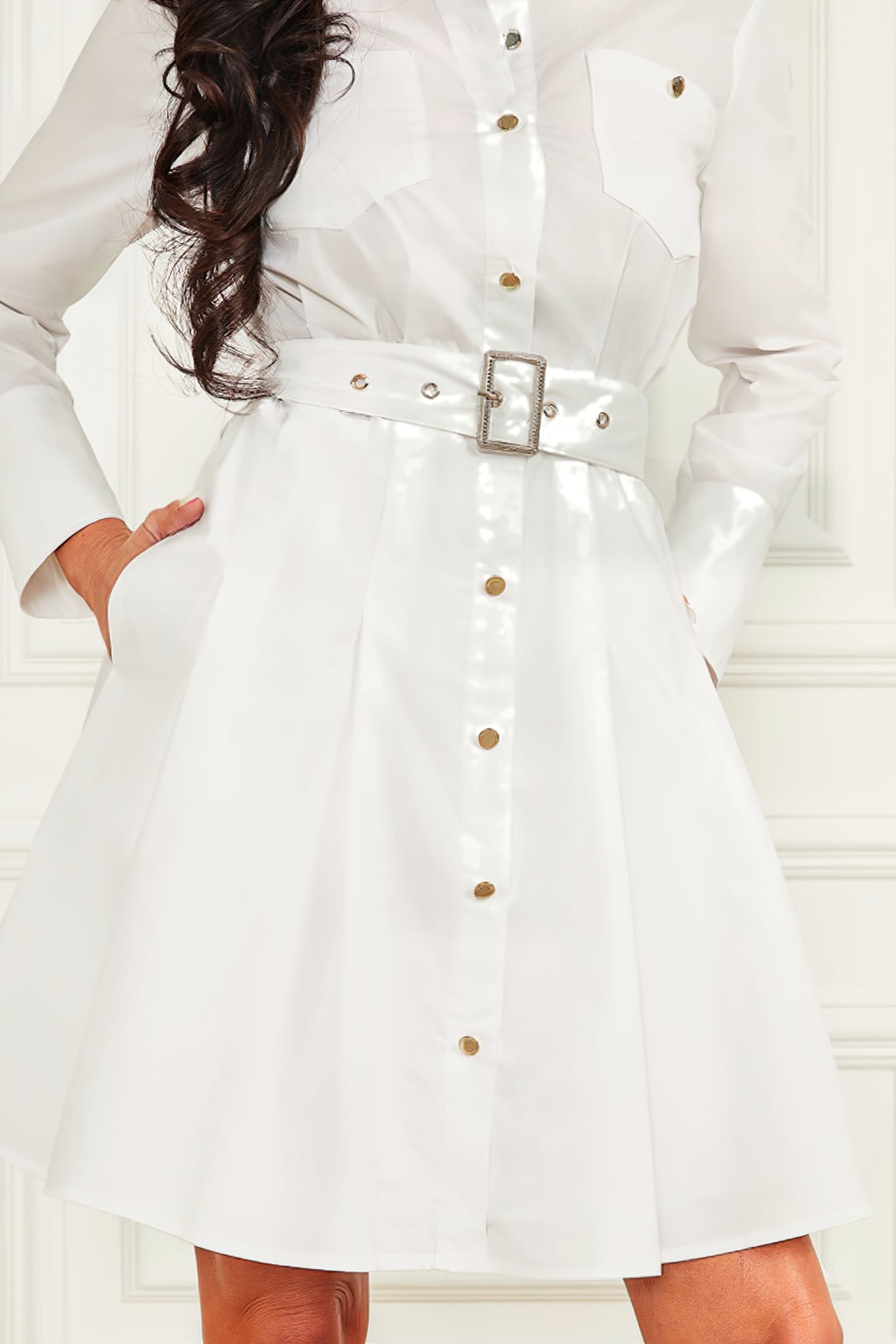 MARCIANO BY GUESS CORINNE CHEMISIER DR TRUE WHITE 6