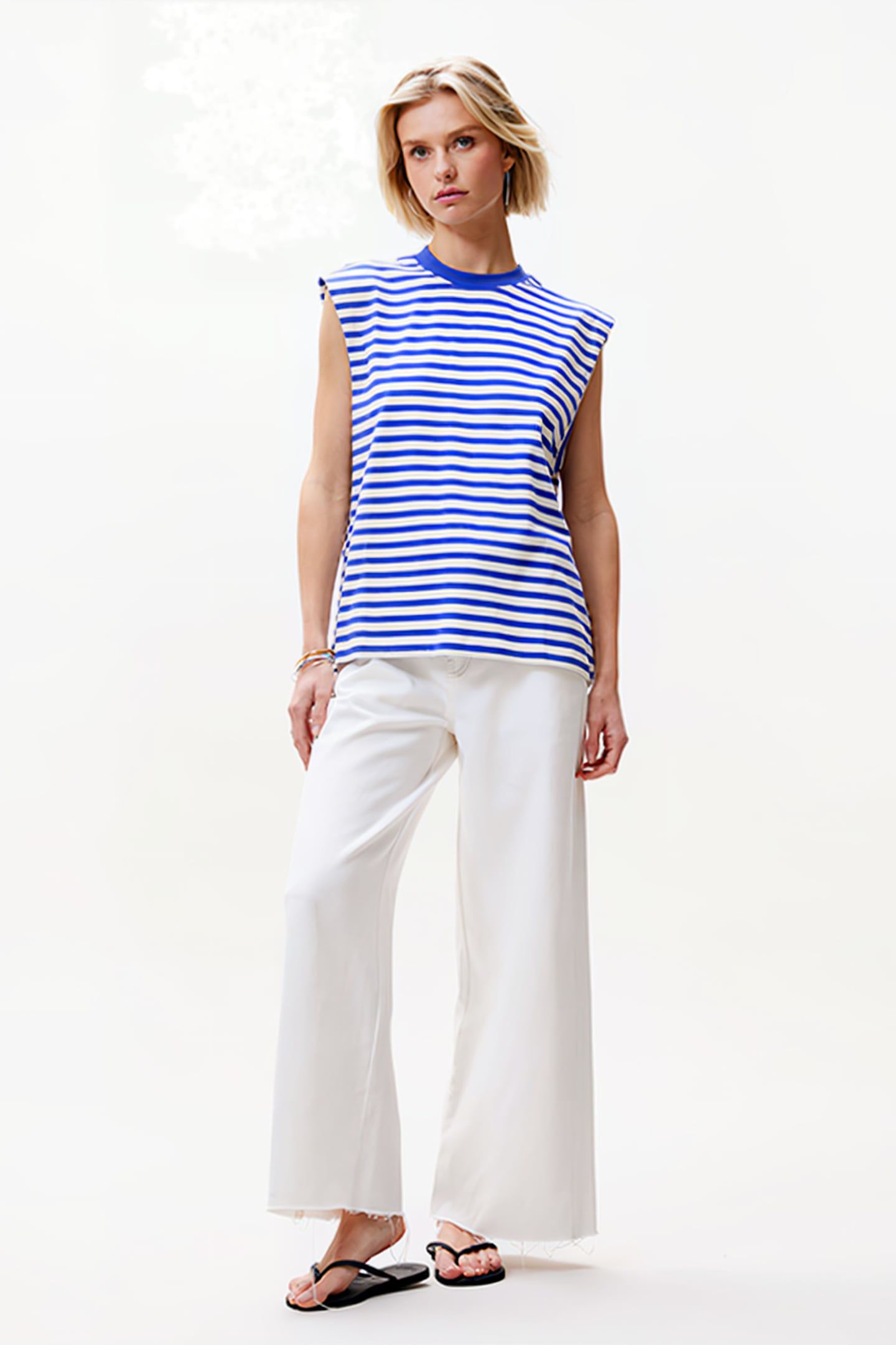 FOLDED SHOULDER SINGLET ULTRA MARINE 2