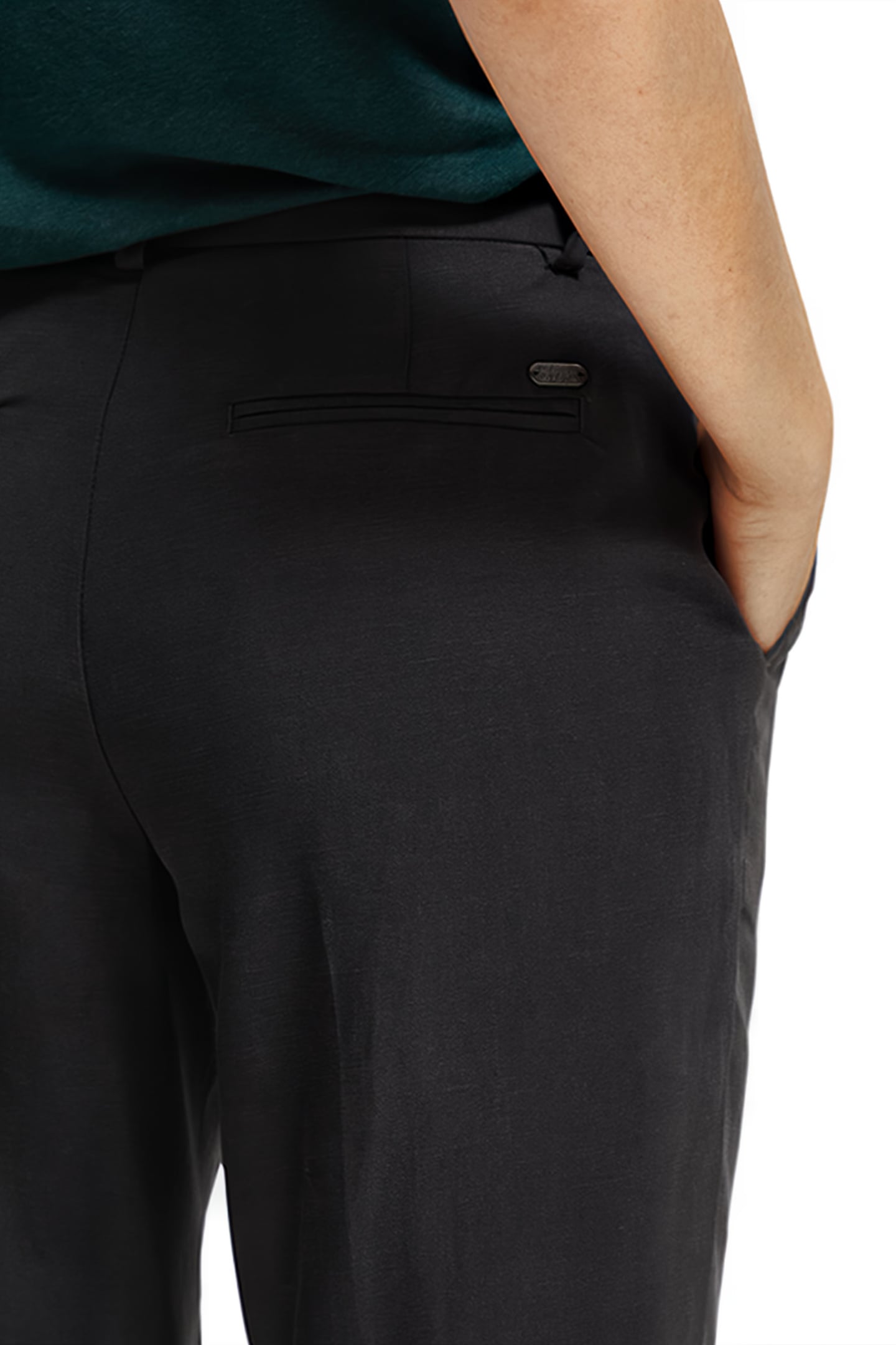 LOWRY - MID RISE SLIM LEG DRAPEY PANTS CHARCOAL 6