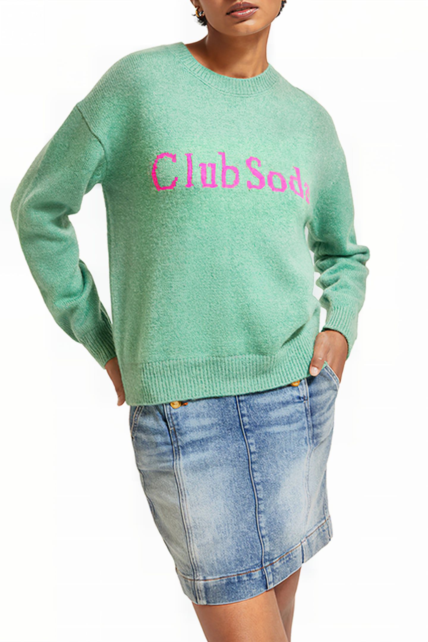 INTARSIA CLUB SODA PULLOVER FROZEN MINT 1