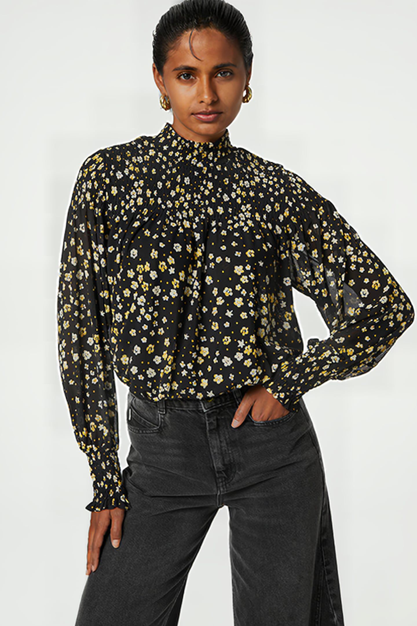 MILA TOP BLACK/DIJON YELLOW 1