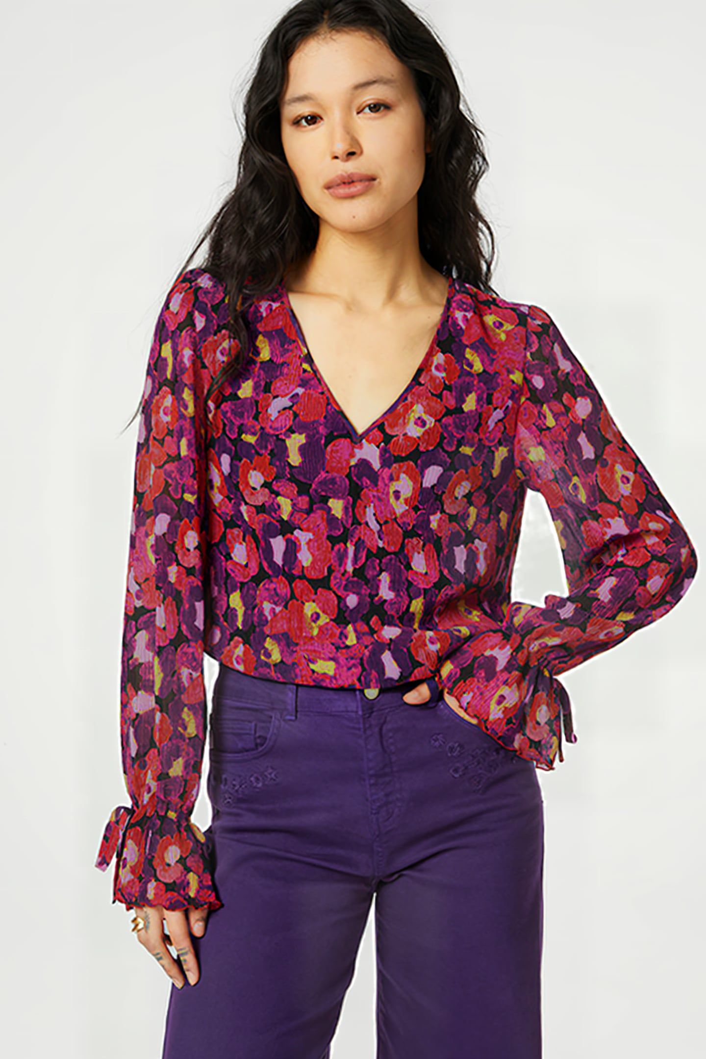 PAULETTA TOP SUNSET ORANGE/BLACK 1