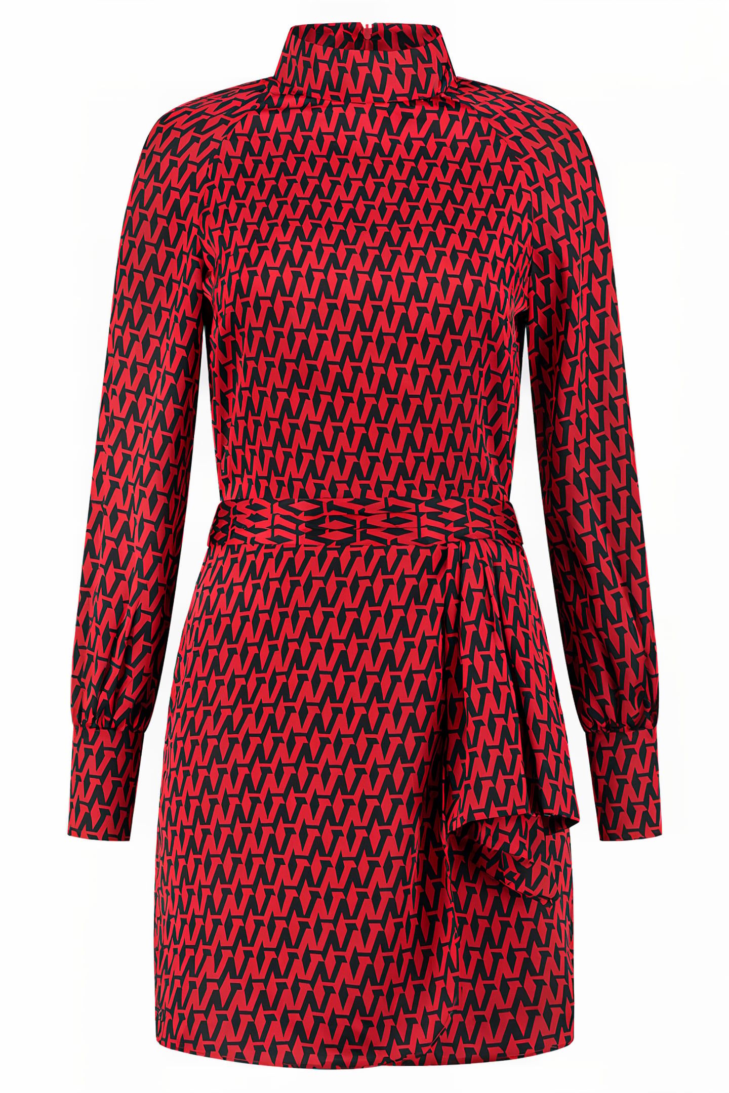 ANKARA PRINTED DRESS RACING RED 1