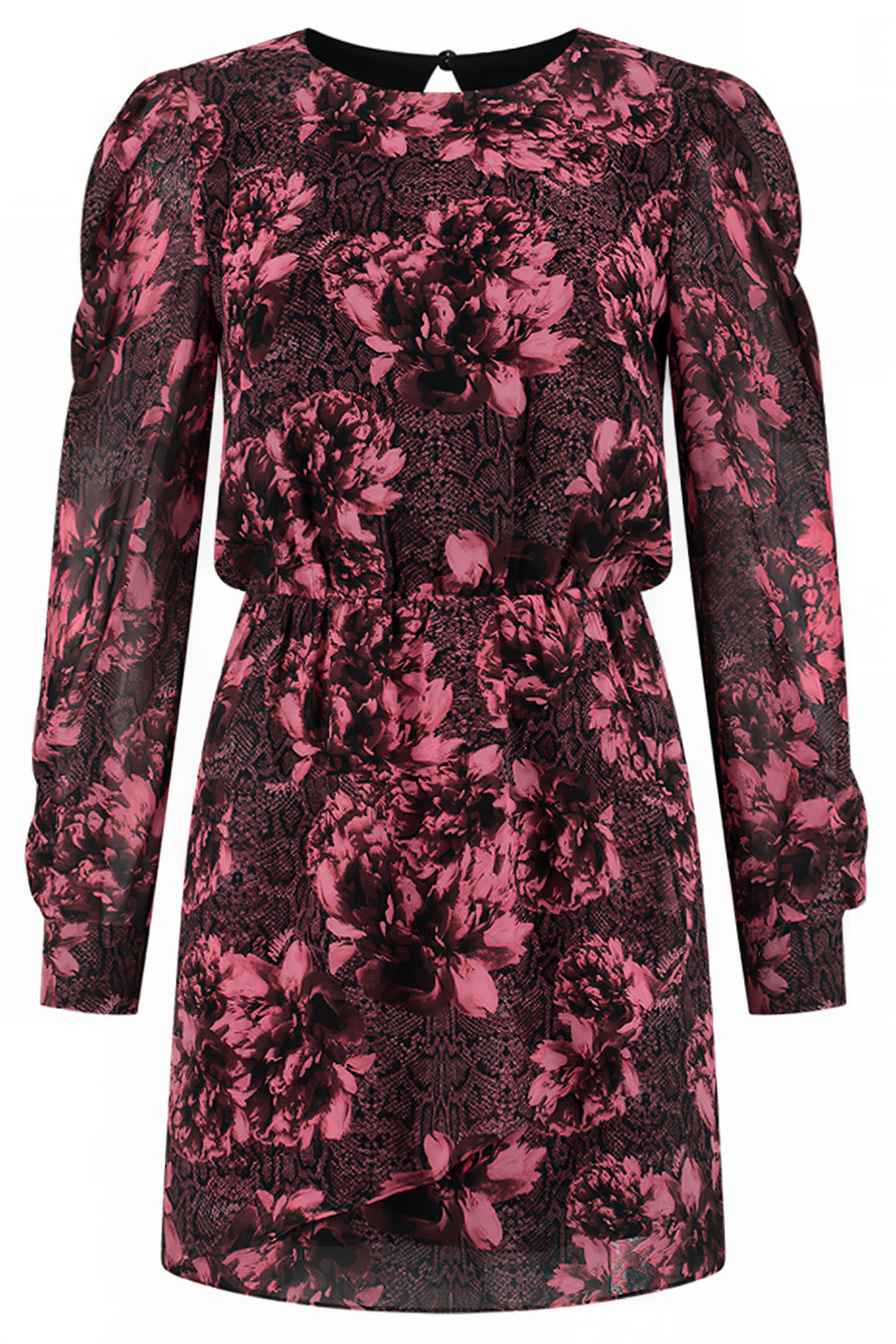 ABILENA ROSE SNAKE DRESS DEEP RED 1