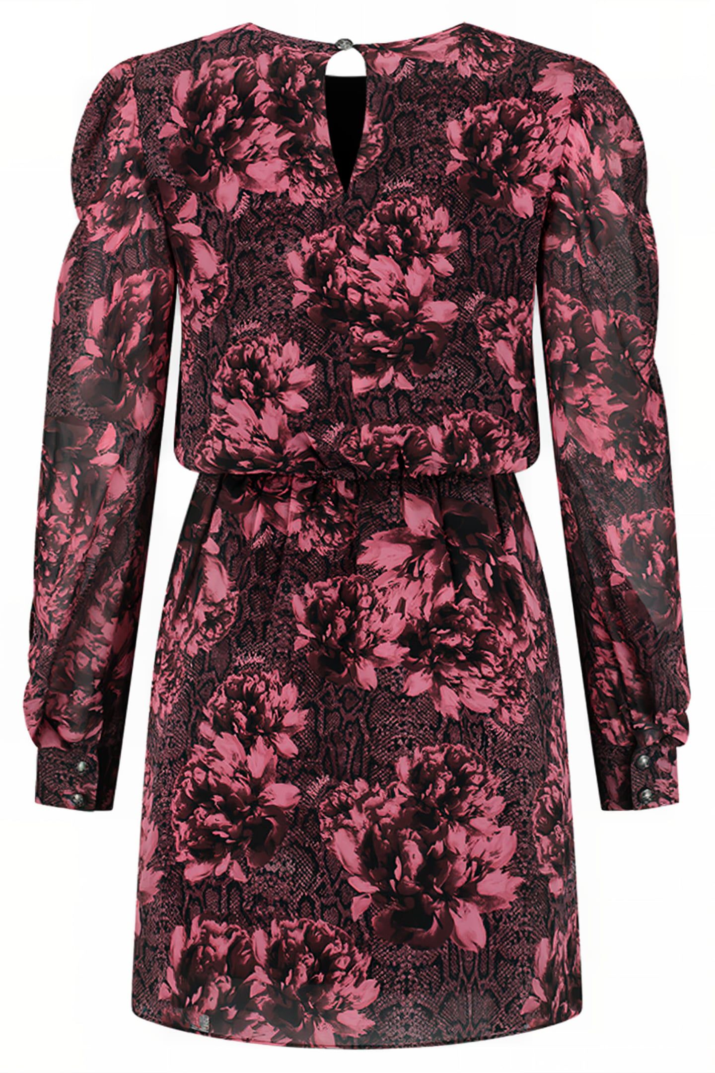 ABILENA ROSE SNAKE DRESS DEEP RED 2