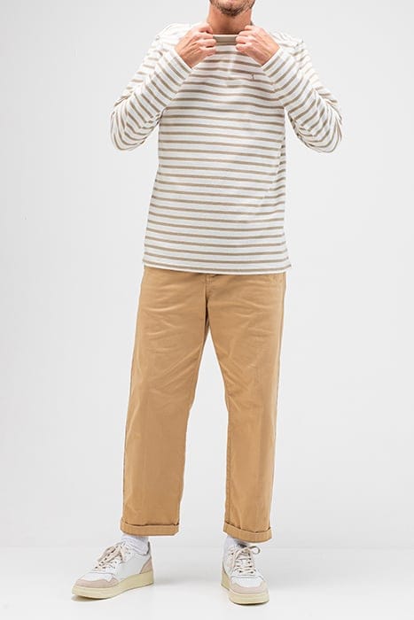 GASPARD STRIPE CREW STONE BEIGE 1