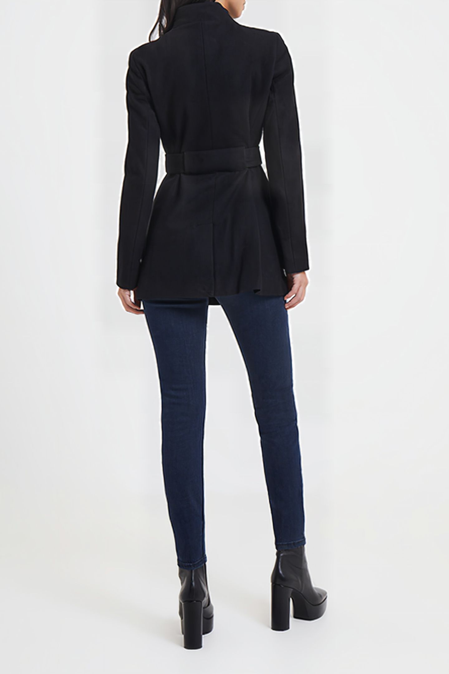 PLATFORM FELT CROSSOVER COAT BLACK 3
