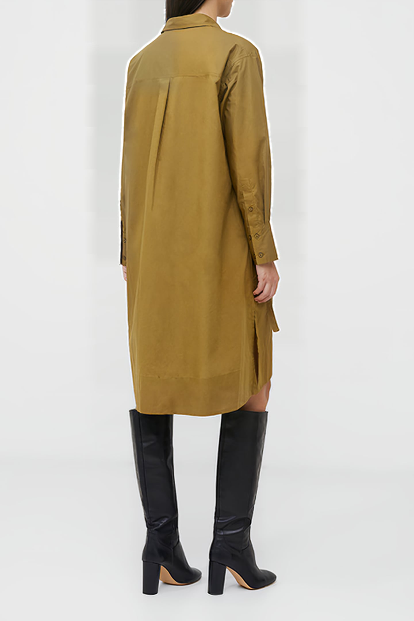 RHODES POPLIN SHIRT DRESS GREEN 3