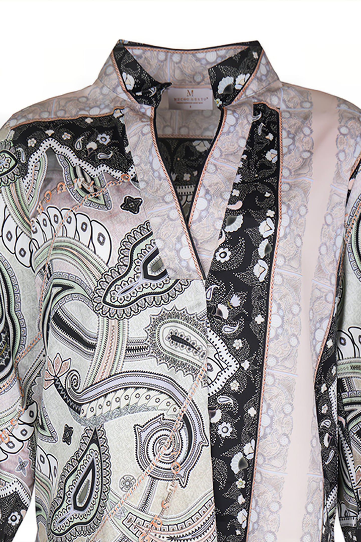 BLOUSE LIEGE BLACK AND SALMON 2