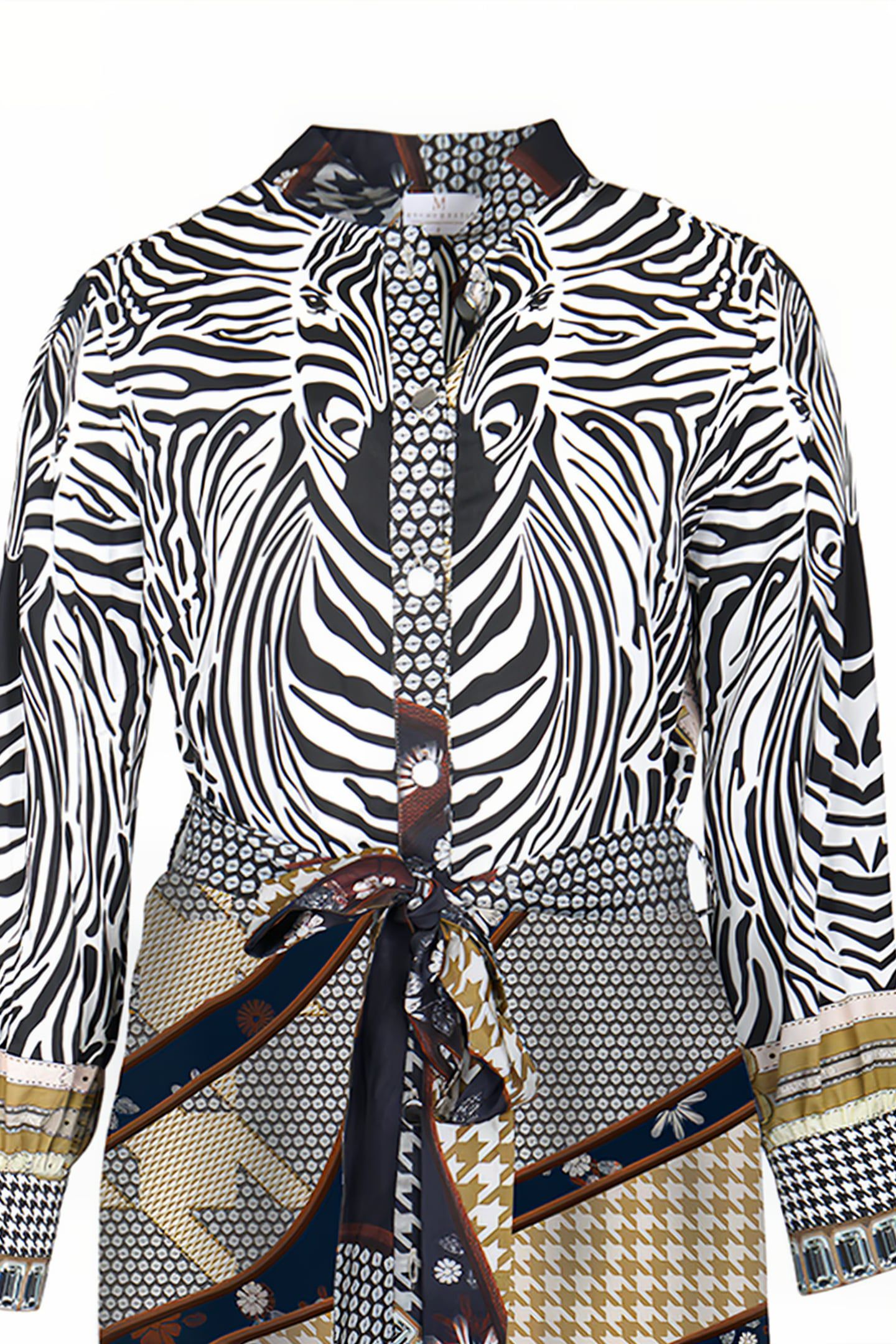 DRESS LOUVAIN LONG BLUE AND ZEBRA 6
