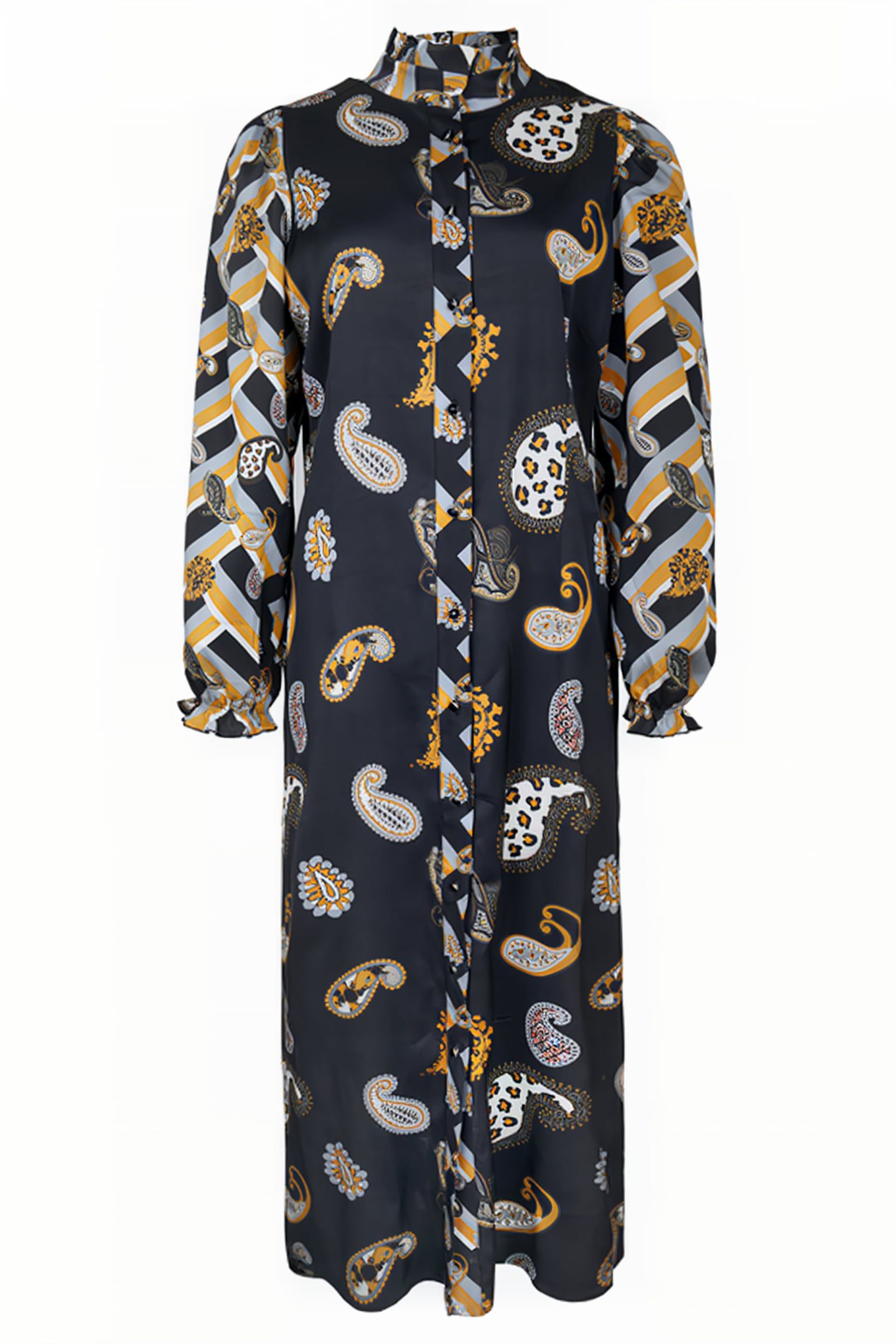 DRESS MAINZ BLACK WITH PAISLEY 1
