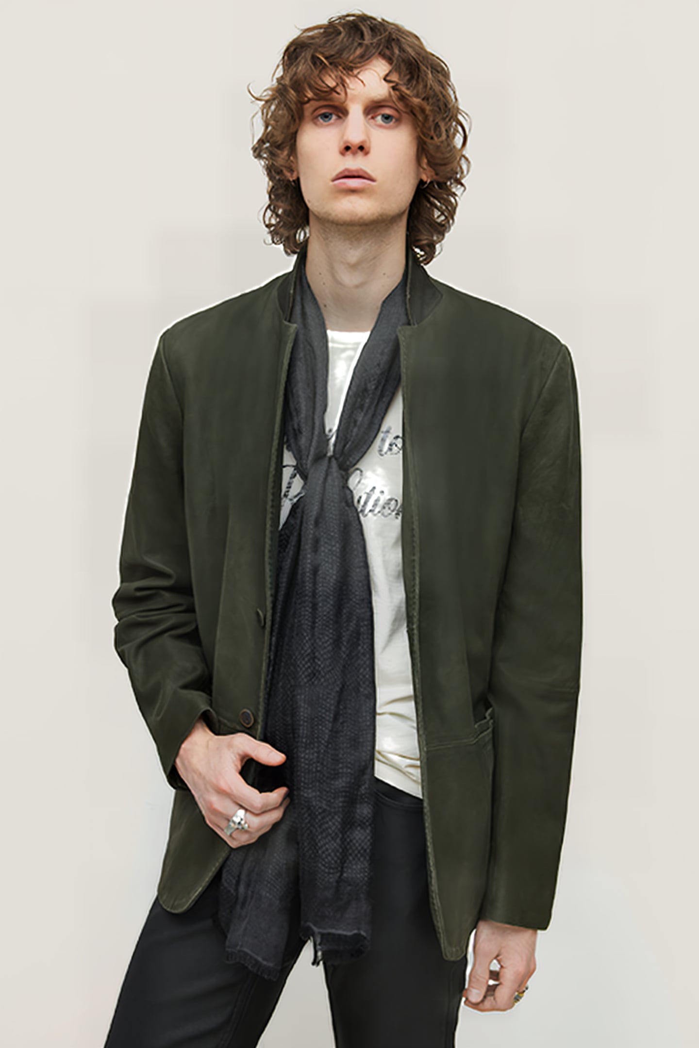 GARMENT WASHED SLIM FIT TURTLE GREEN 1