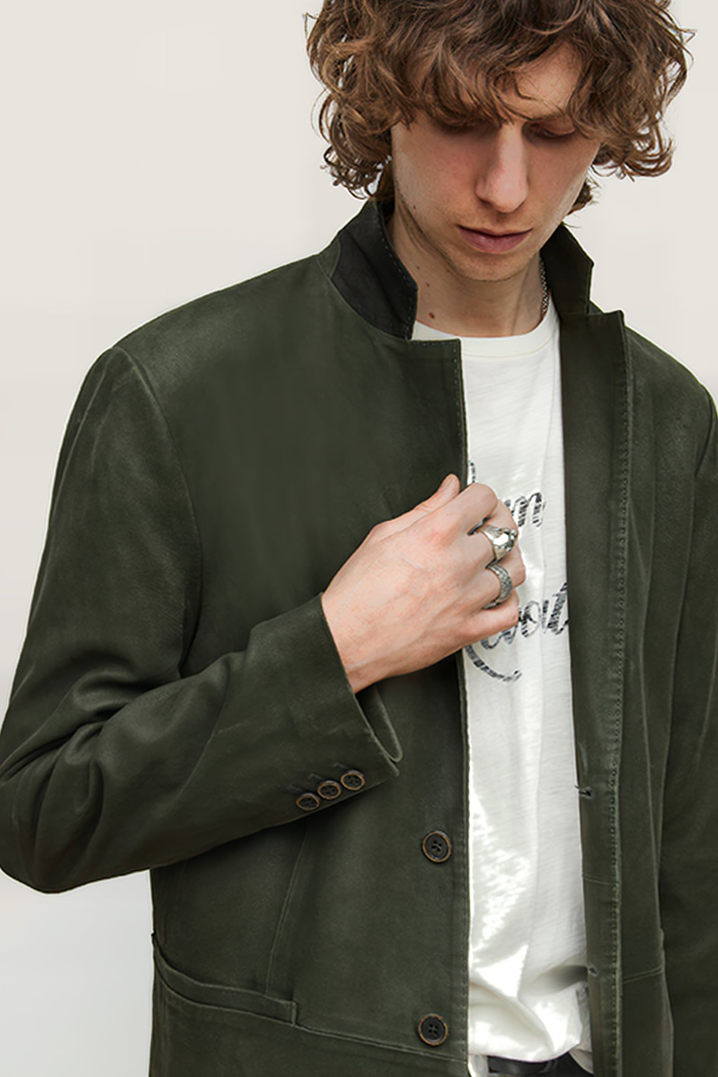 GARMENT WASHED SLIM FIT TURTLE GREEN 3