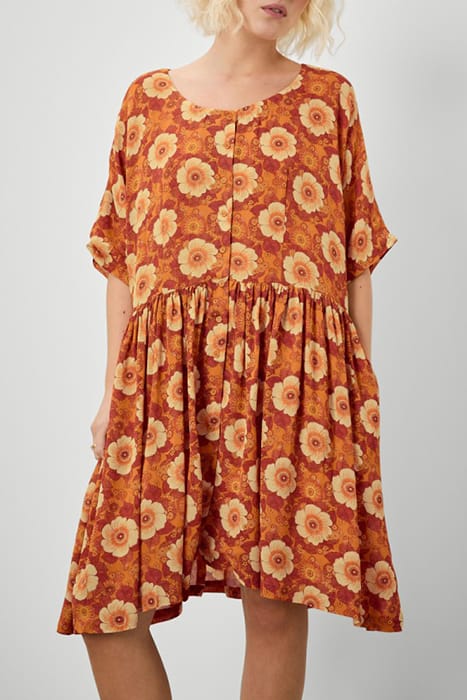 OVERSIZED PRINTED MIDI DRESS ANEMONE RETRO 1
