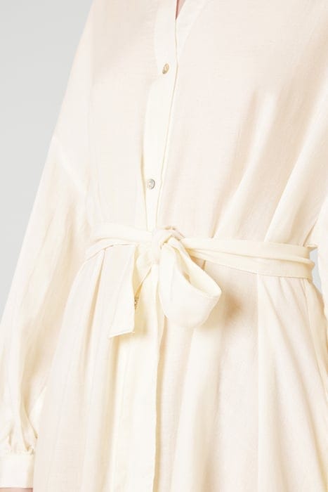MAO COLLAR MIDI SHIRT DRESS ECRU 5