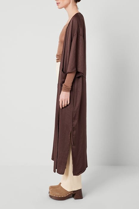 7/8 SLEEVES BELTED KIMONO JACKET CHOCOLAT 3