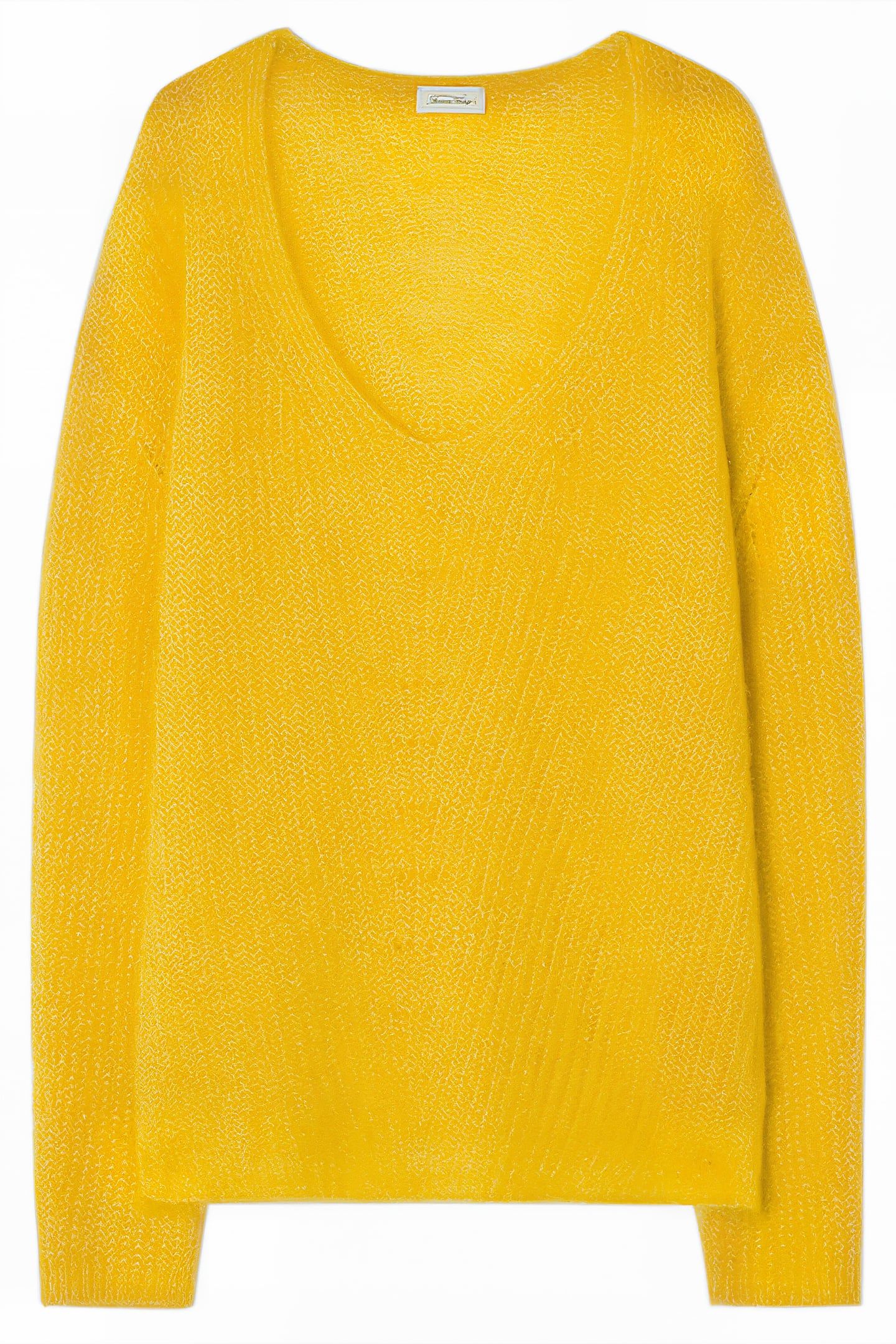 V COLLAR MID-LENGTH LOOSE SWEATER BOUTON D OR 4