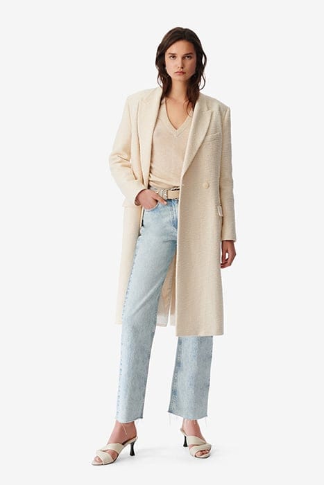 REMYA DOUBLE BREASTED COAT IN ECRU 1