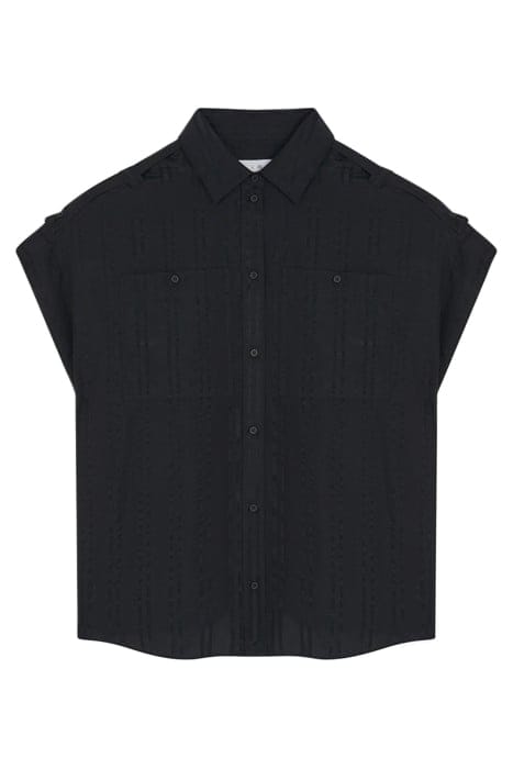 TRINITA BUTTON-DOWN SHIRT IN BLACK 4