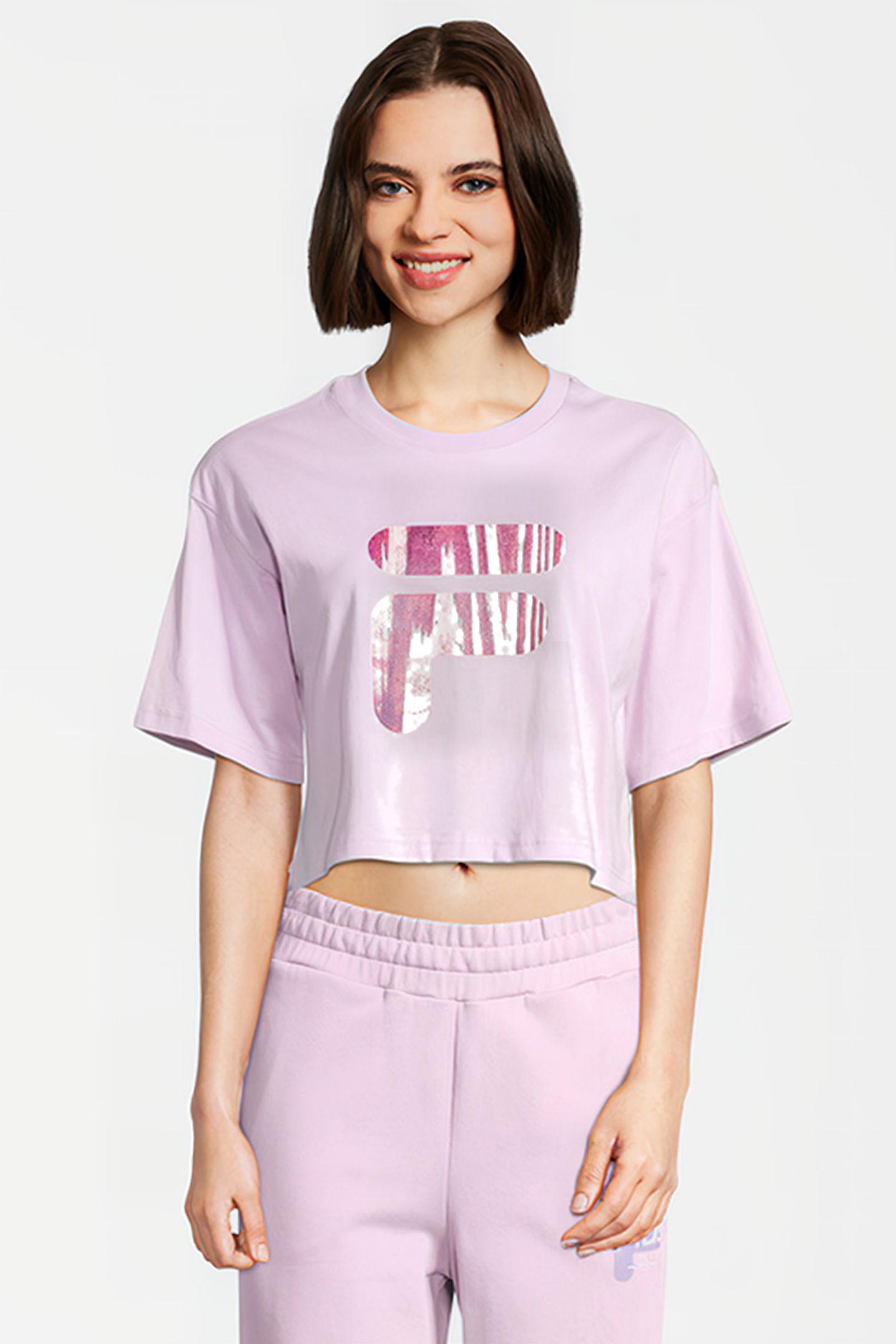 BOTHEL CROPPED GRAPHIC TEE FAIR ORCHID 1