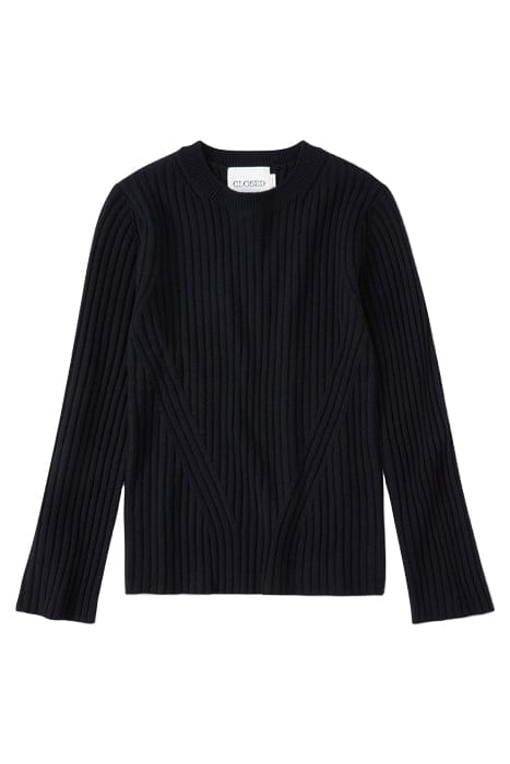 CREW NECK LONG SLEEVE KNITS BLACK 4