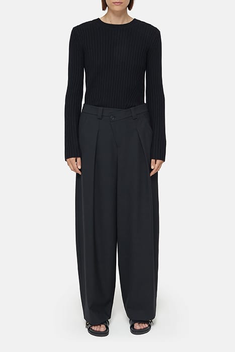 CREW NECK LONG SLEEVE KNITS BLACK 3