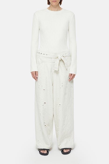 CREW NECK LONG SLEEVE KNITS IVORY 3
