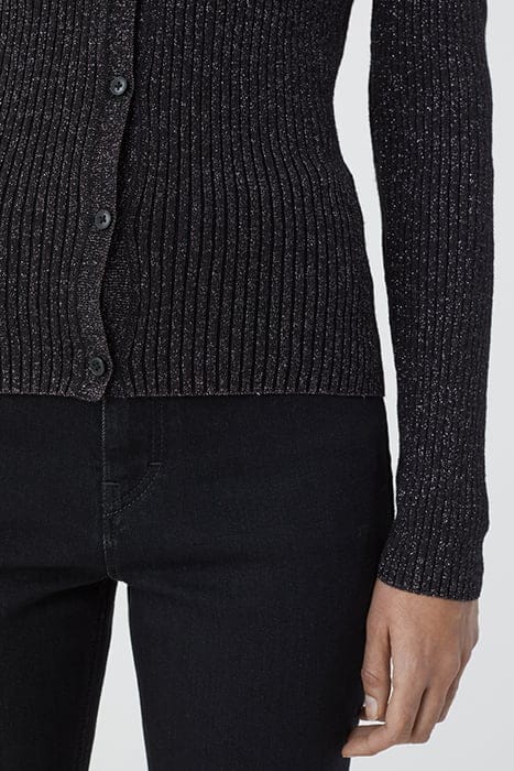 V CARDIGAN LONG SLEEVE KNITS BLACK 6