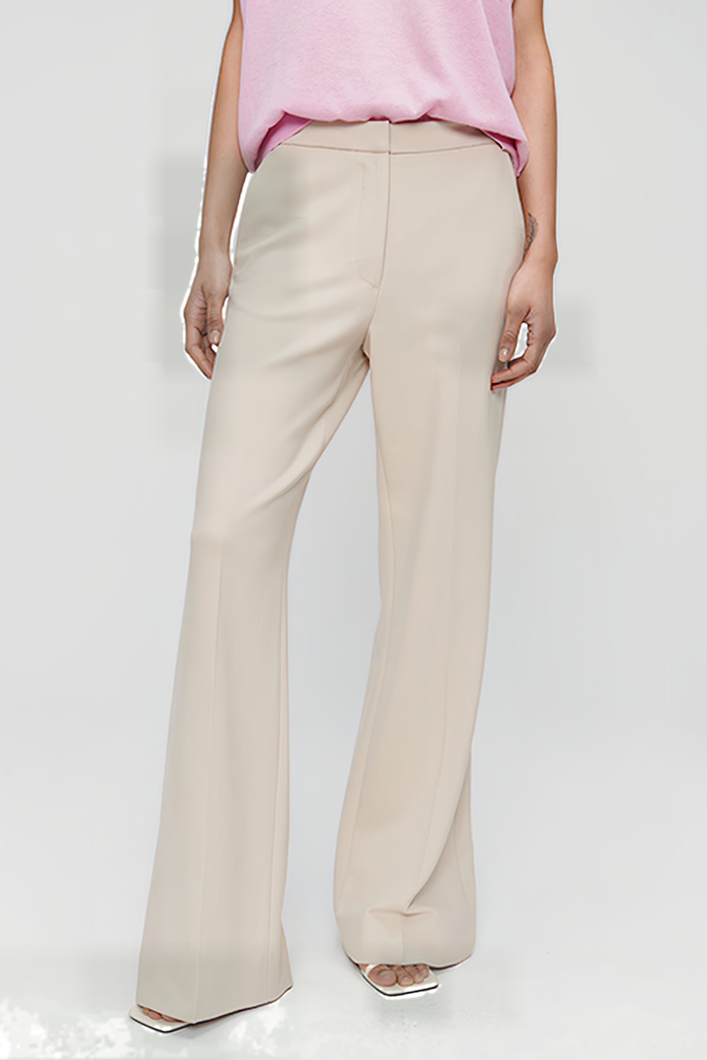 VISCOSE STRETCH TAILORED PANTS SIMPLY TAUPE 1