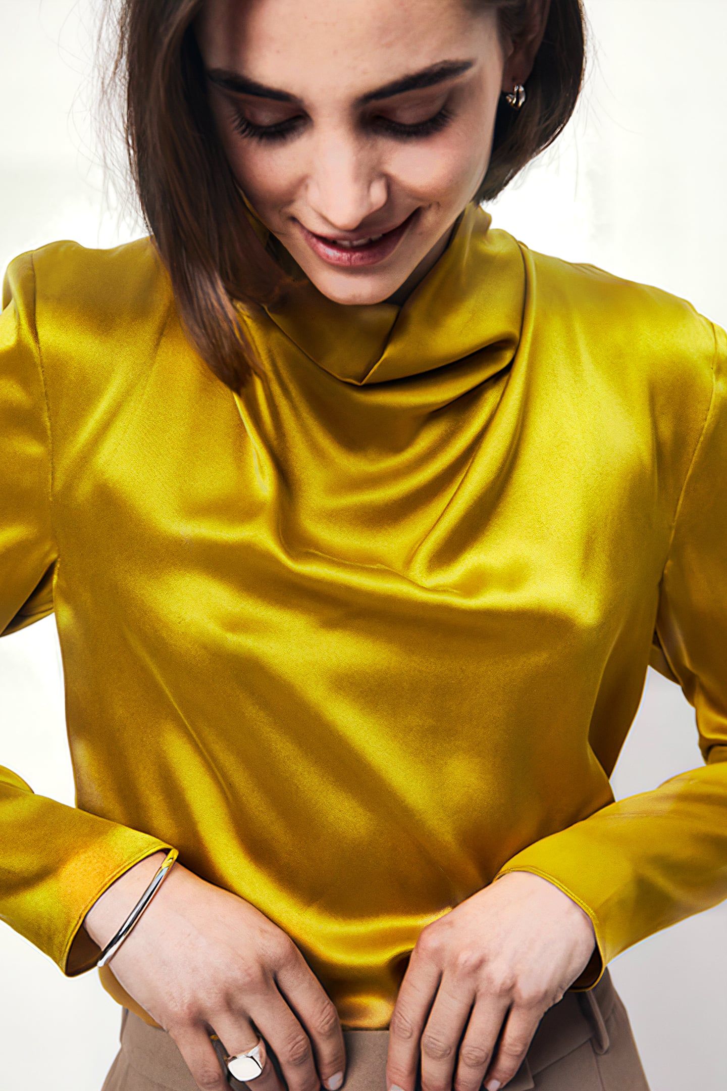 IPSUM SILK DRAPEY TOP GOLDEN GINGER 5