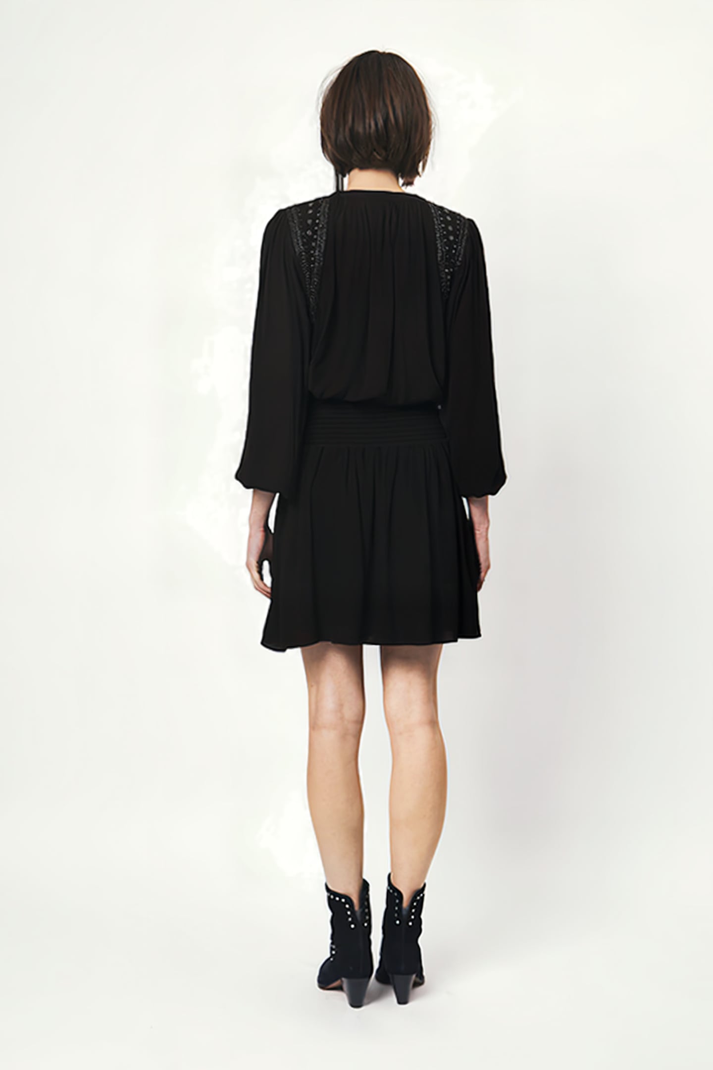 NIROKA EMBELLISHED SKIRT WASHED BLACK 2