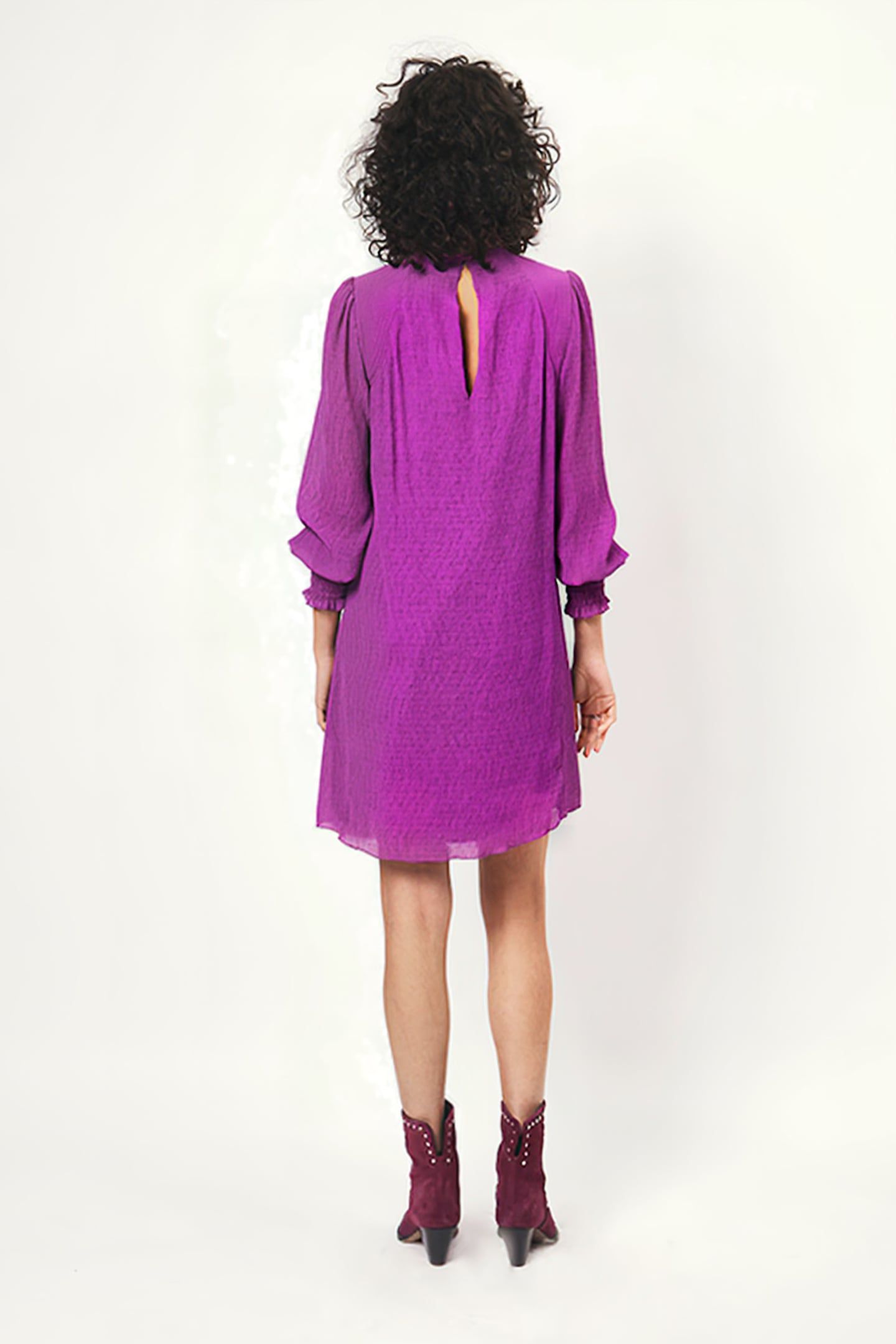 MERCURY SMOCKED MINI DRESS COSMIC VIOLET 2