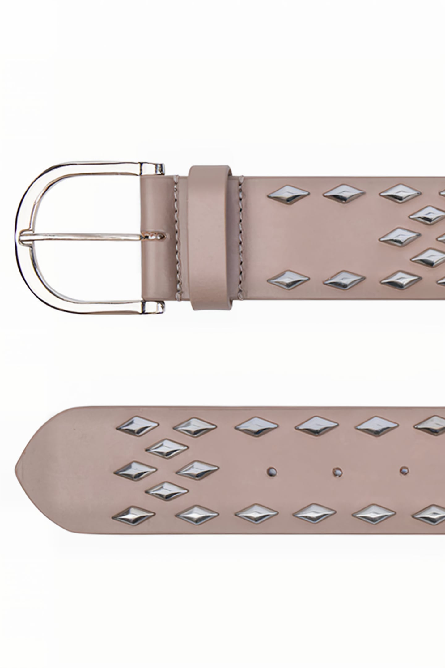 CINQUE LEATHER RIVET BELT PURE TAUPE 4