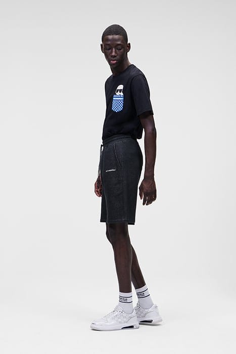 JERSEY DENIM SWEAT SHORTS NAVY 5