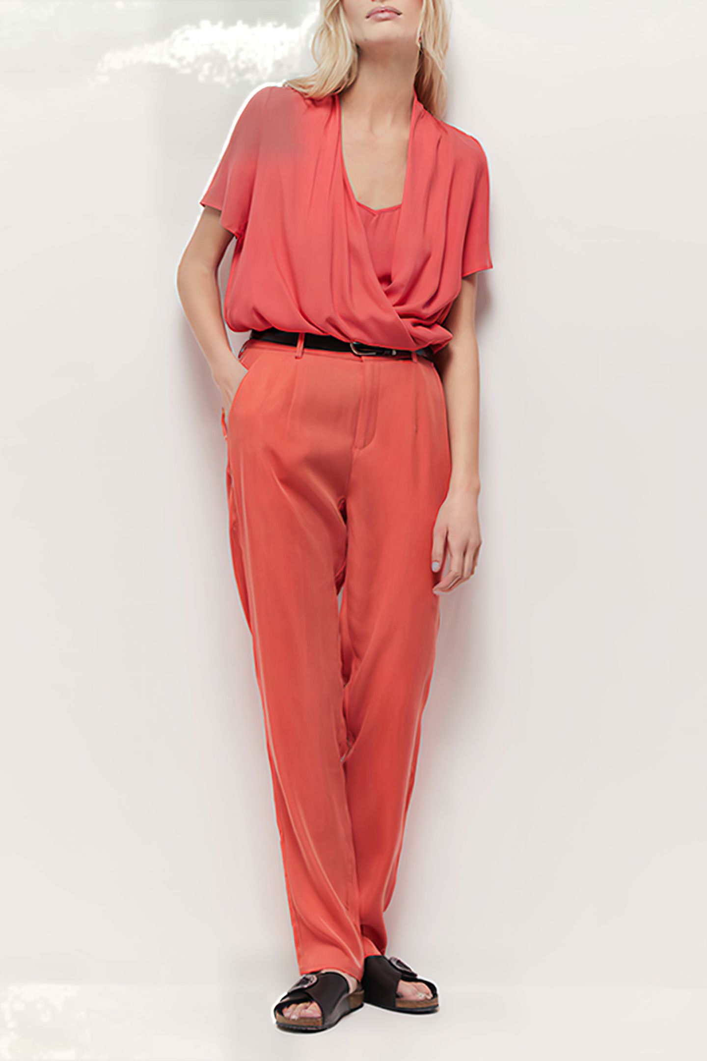 COREY - HIBISCUS LENZING™ ECOVERO™ WRAP TOP 2