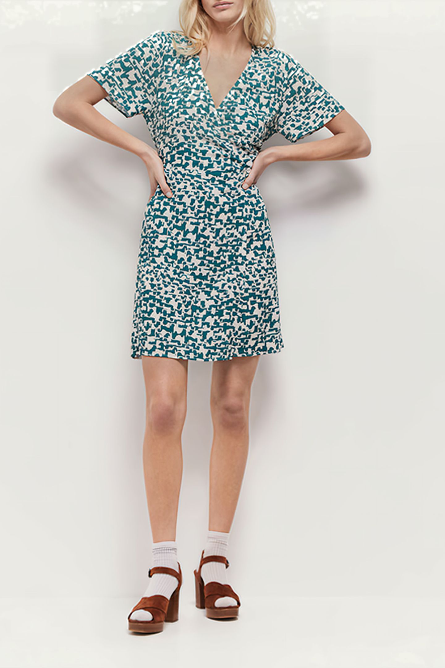 RADNY - ECRU DRESS WITH URBAN BARK PRINT 1
